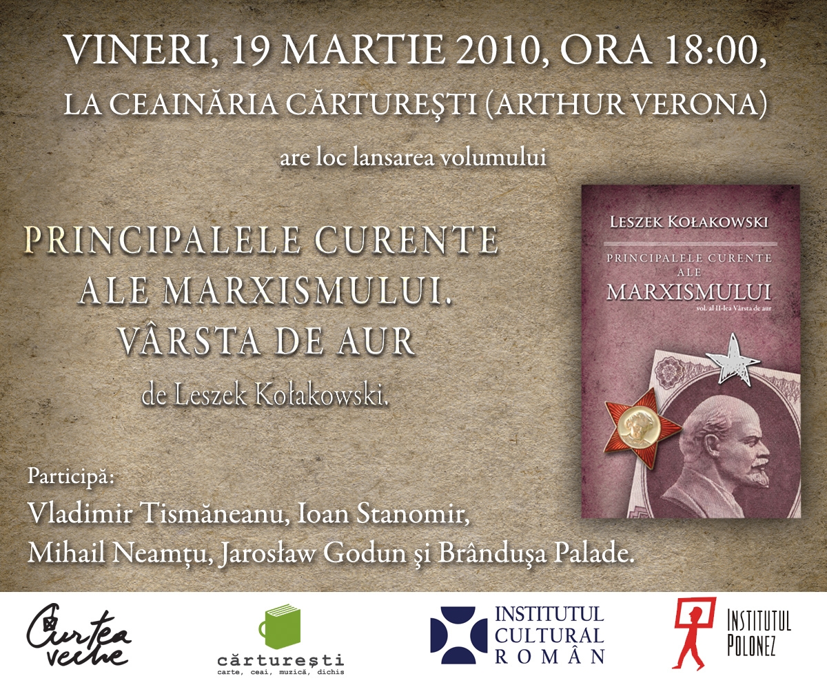 Invitatie lansare Principalele curente ale marxismului