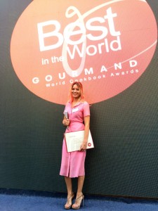 Laura Cosoi la Gourmand World Cookbook Awards. Foto: arhiva personală