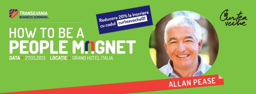 Allan și Barbara Pease, în Cluj-Napoca pe 27 martie. Sesiune de autografe pentru cititorii Curtea Veche