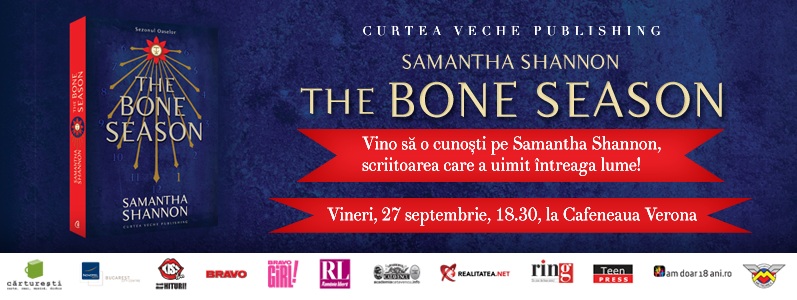 Vineri, 27 septembrie, Samantha Shannon în România – The Bone Season –