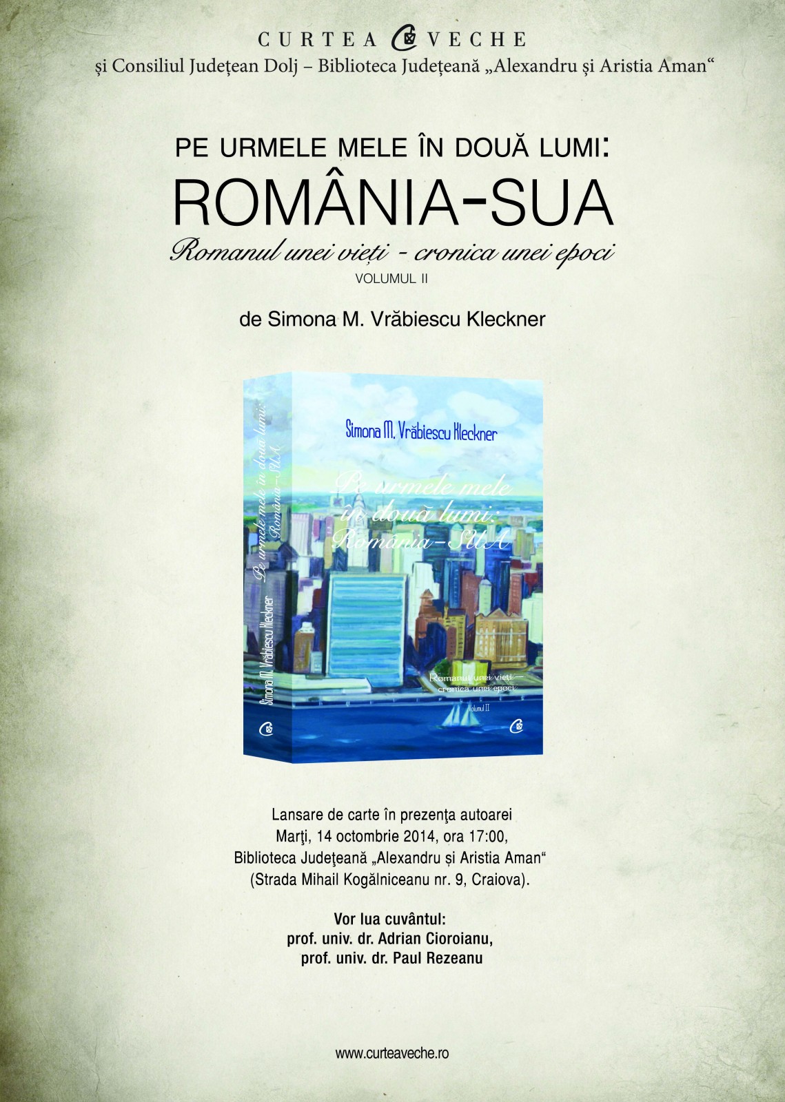 „Pe urmele mele în două lumi”, lansare de carte în Craiova