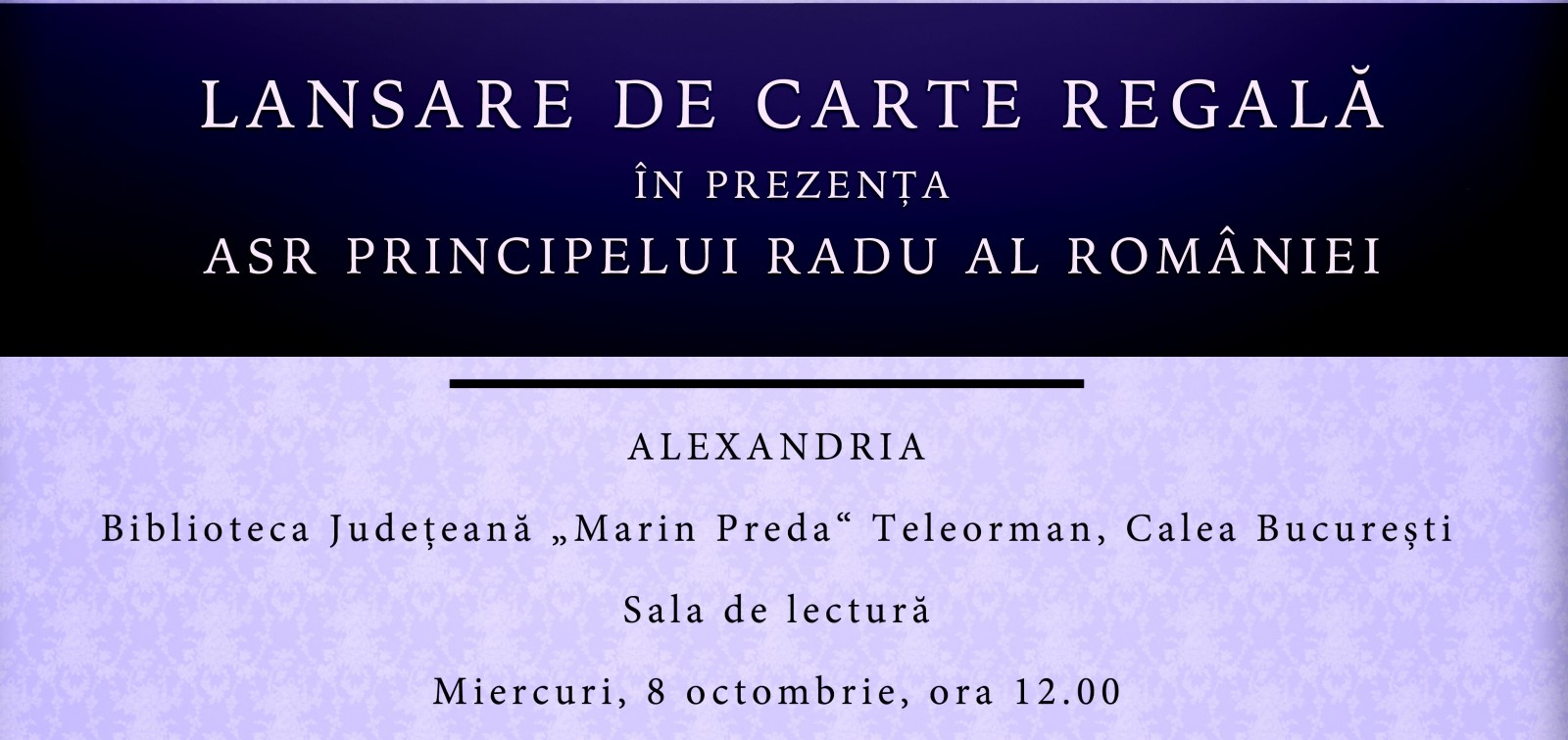 ASR Principele Radu al României, lansare de carte regală în Alexandria