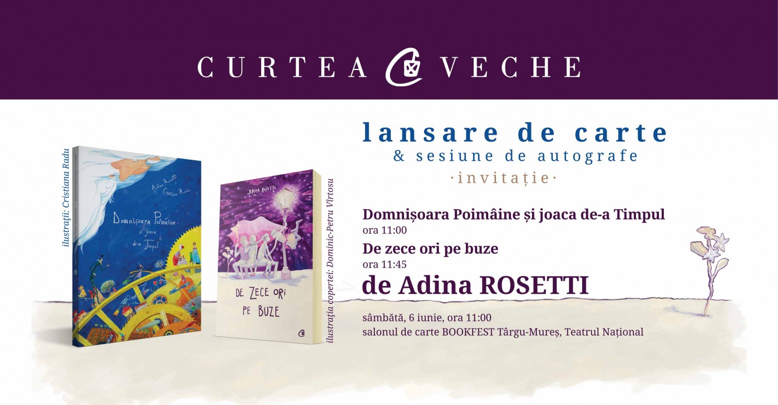 Adina Rosetti aduce pe 6 iunie în Târgu Mureș cea mai frumoasă carte pentru copii