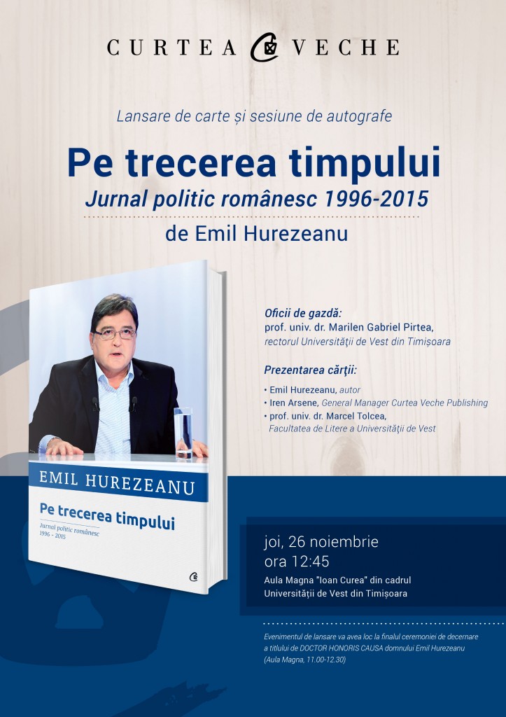 Lansarea volumului “Pe trecerea timpului” de Emil Hurezeanu la Timișoara: fotografii