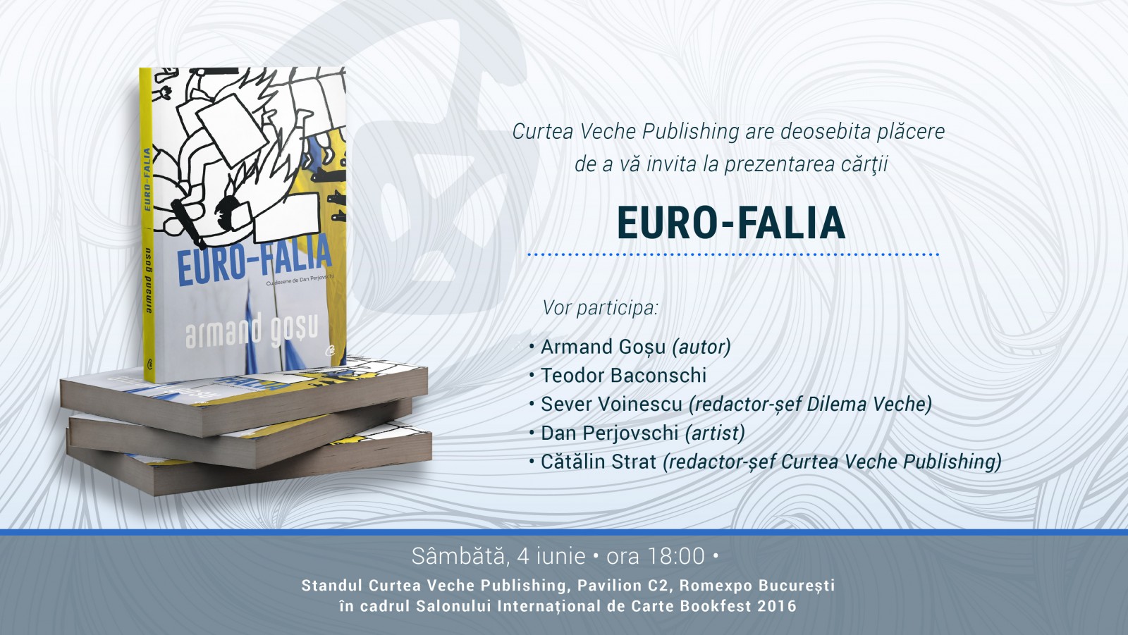 Armand Goșu lansează “Euro-Falia” la Bookfest 2016