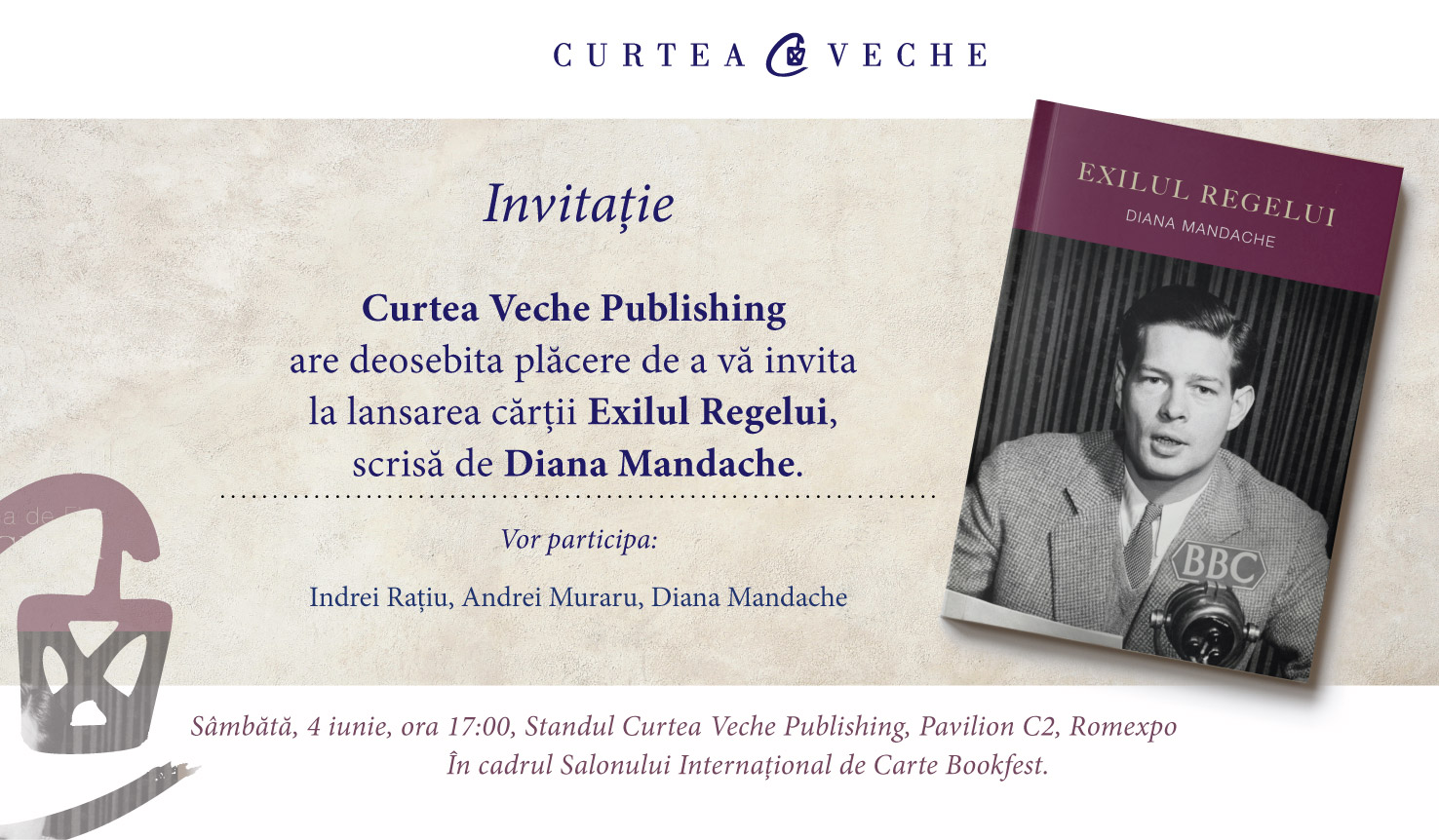 Diana Mandache lansează “Exilul Regelui” la Bookfest