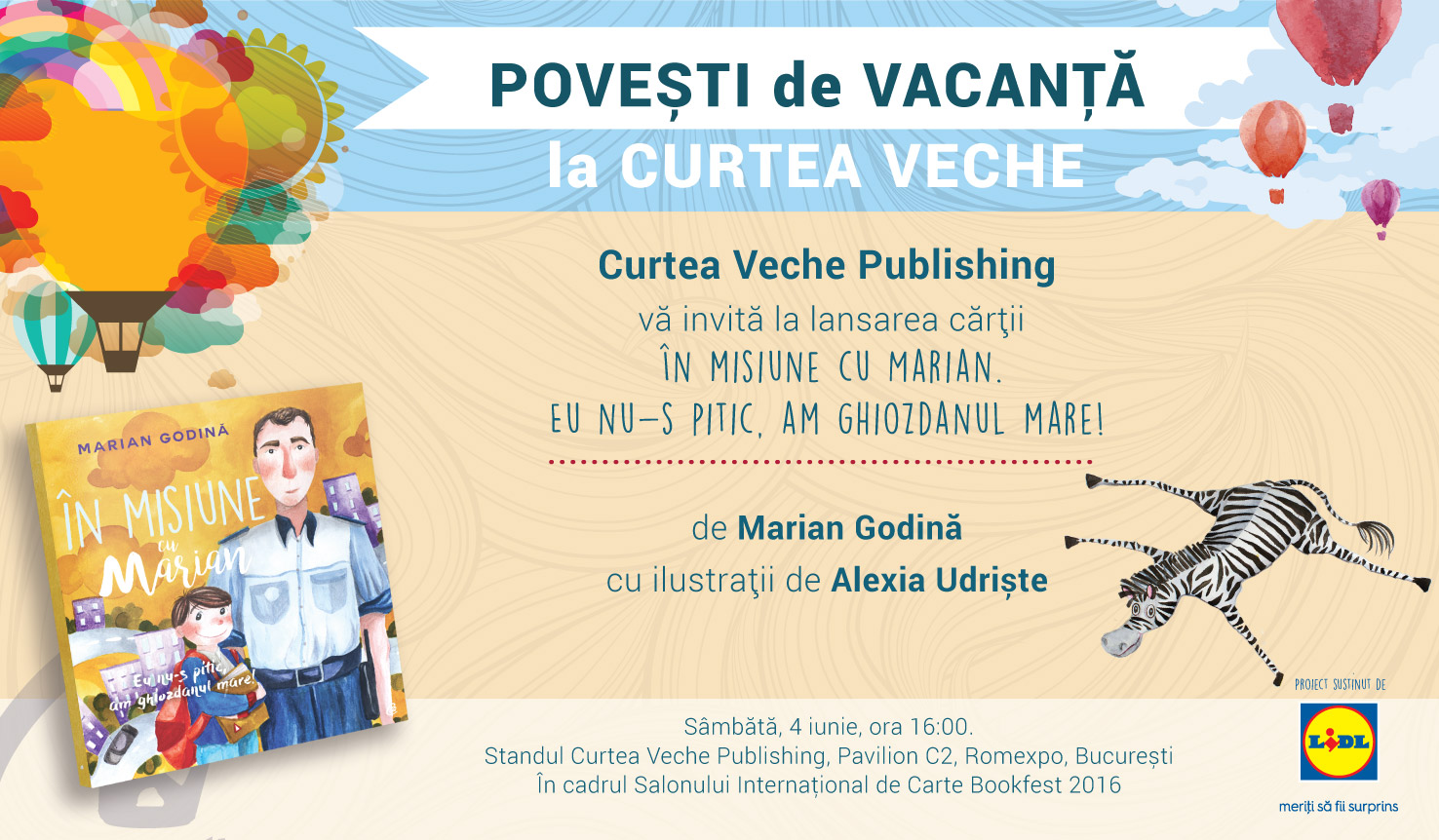 Marian Godină pornește “În misiune” alături de cei mici la Bookfest.  Prima sa carte pentru copii, lansată la Curtea Veche pe 4 iunie