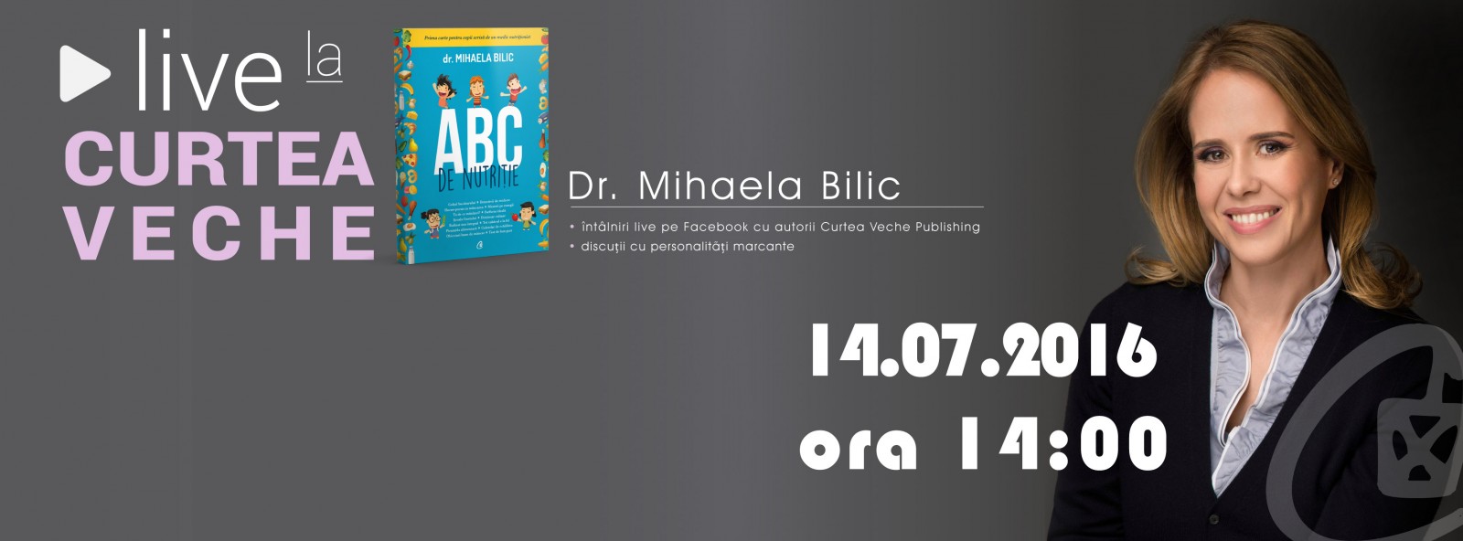 Mihaela Bilic lansează “ABC de nutriție”,  prima carte pentru copii scrisă de un medic nutriționist din România