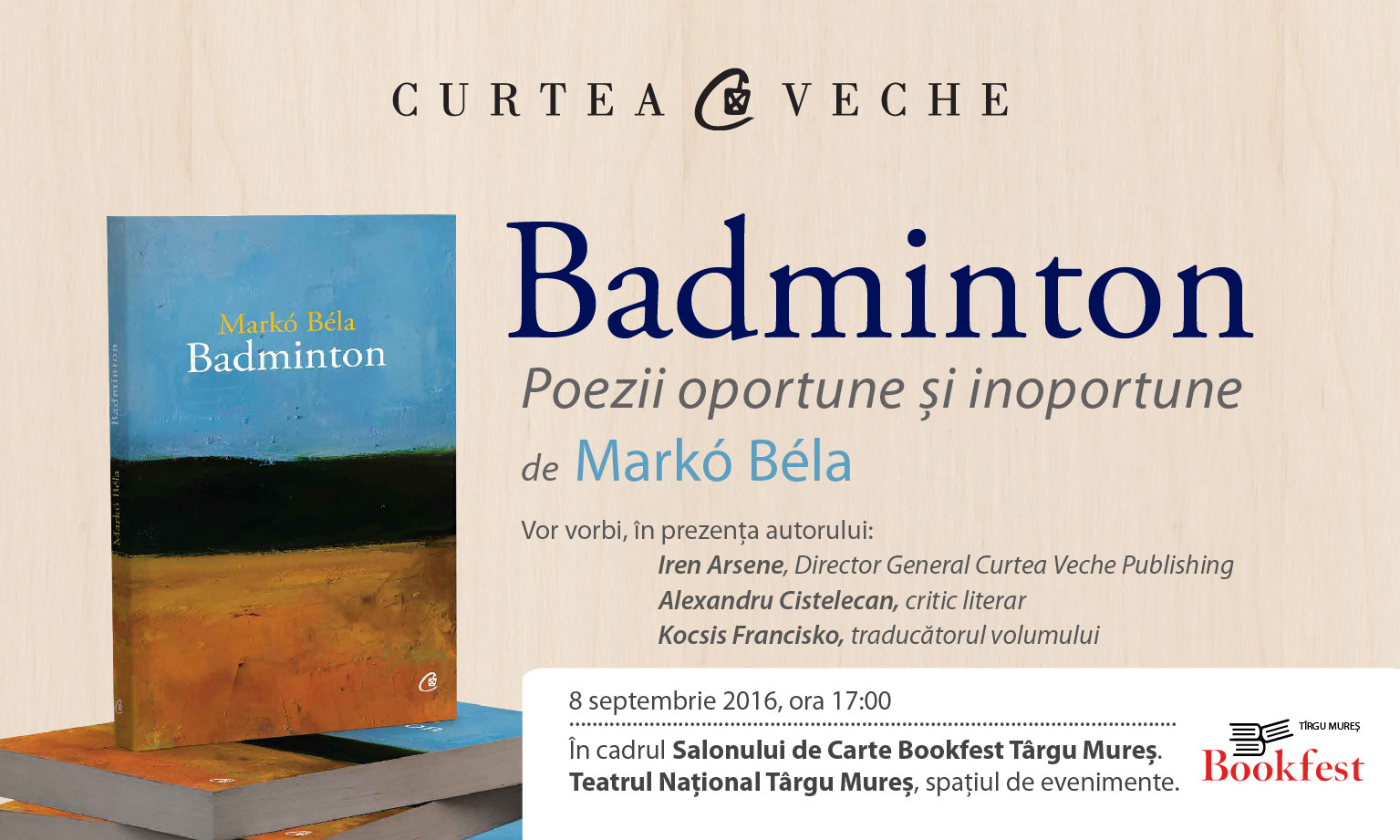 Markó Béla, o nouă carte de poezii la Bookfest Târgu Mureș