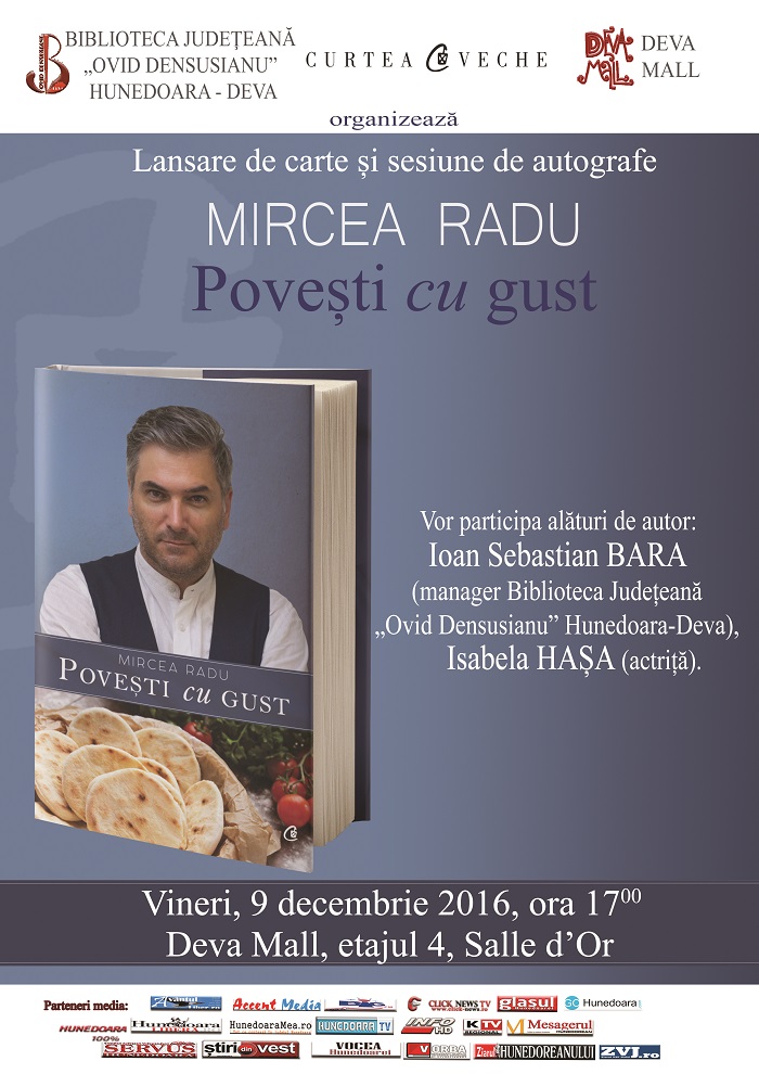 Mircea Radu ne spune pe 9 decembrie “Povești cu gust”  la Deva Mall