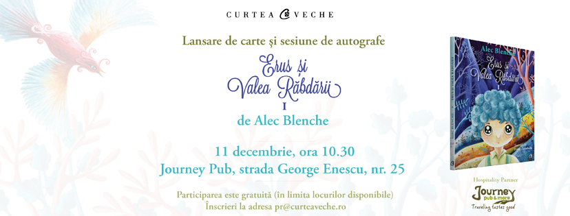 Copiii pornesc în fascinanta călătorie a unei vieți sănătoase alături de Alec Blenche în “Erus și Valea Răbdării” la Journey Pub