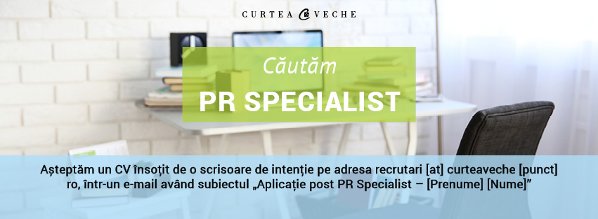 Căutăm PR Specialist la Curtea Veche Publishing