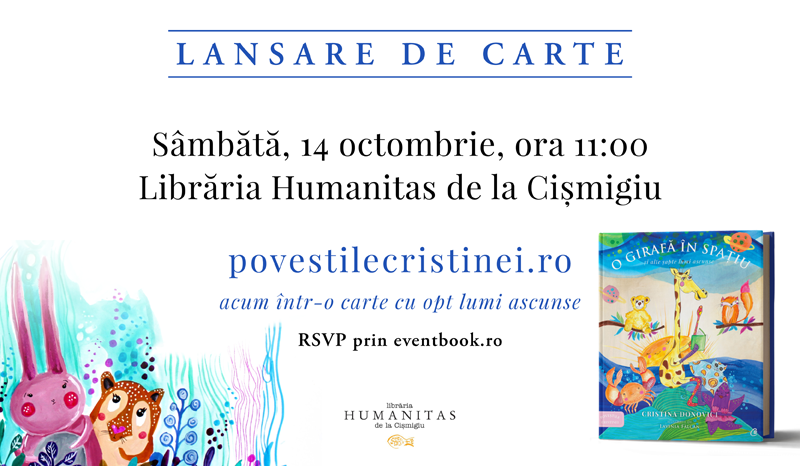 Citește o poveste: PovestileCristinei.ro acum într-o carte pentru pitici, părinți și bunici – „O girafă în spațiu și alte șapte lumi ascunse”, de Cristina Donovici
